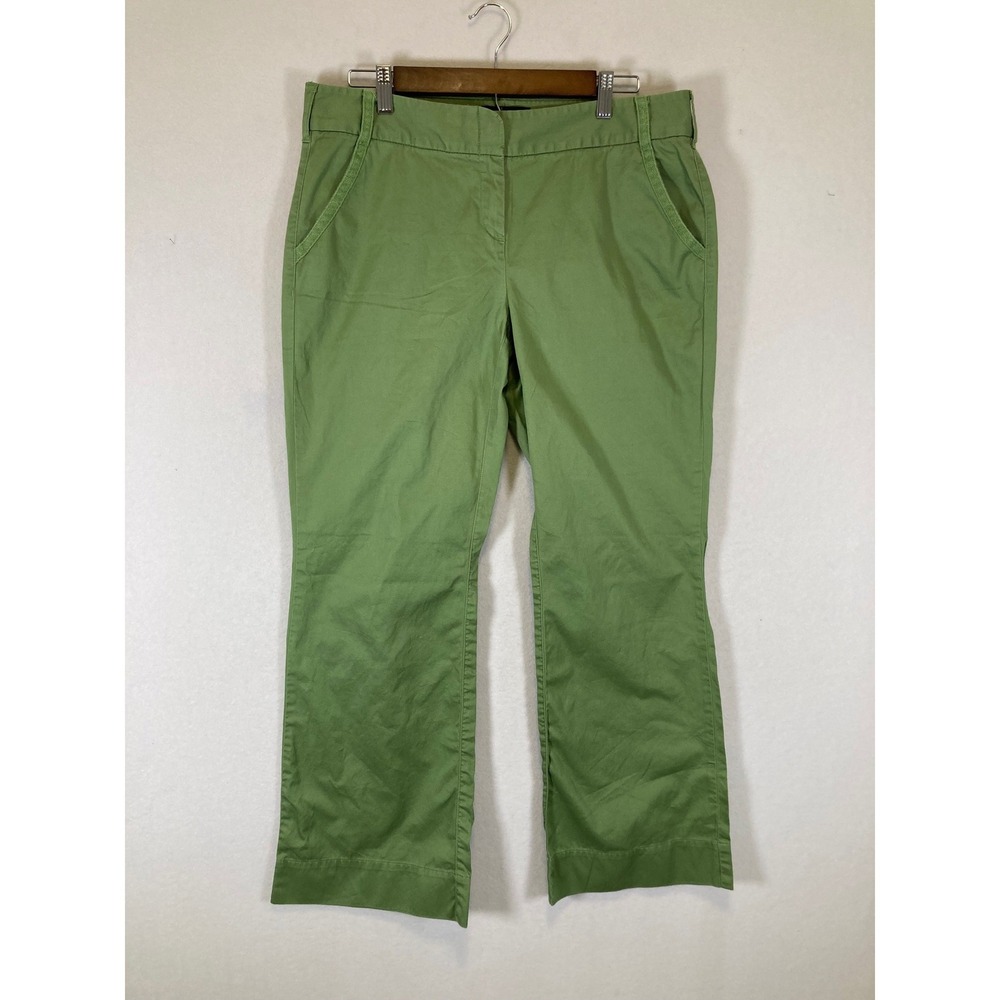 Preppy Moda International Women 12 Green Marisa Fit Cotton Straight Leg Trousers